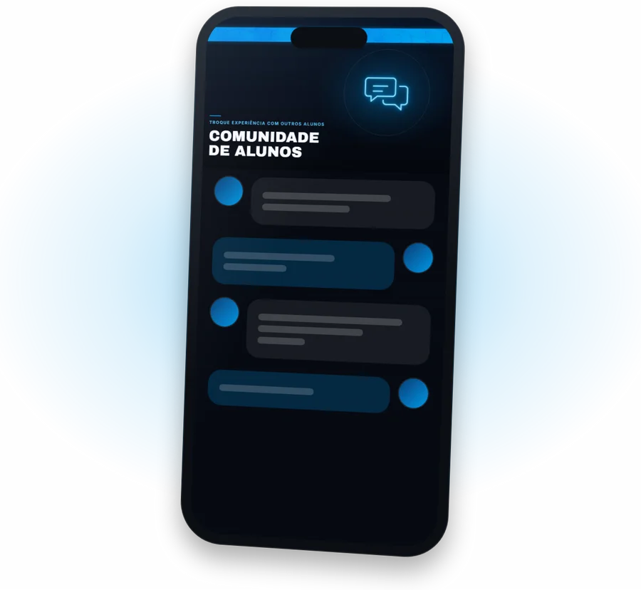 Comunidade de Alunos aberta num celular