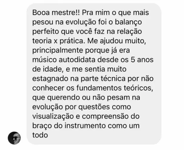 Mensagem real de aluno de Marcelo Barbosa sobre o curso