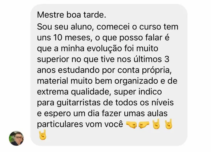 Mensagem real de aluno de Marcelo Barbosa sobre o curso