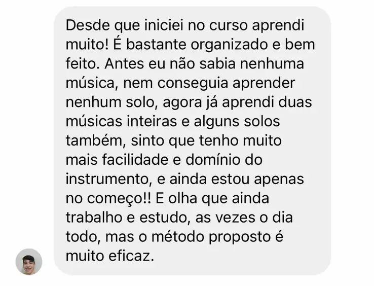 Mensagem real de aluno de Marcelo Barbosa sobre o curso